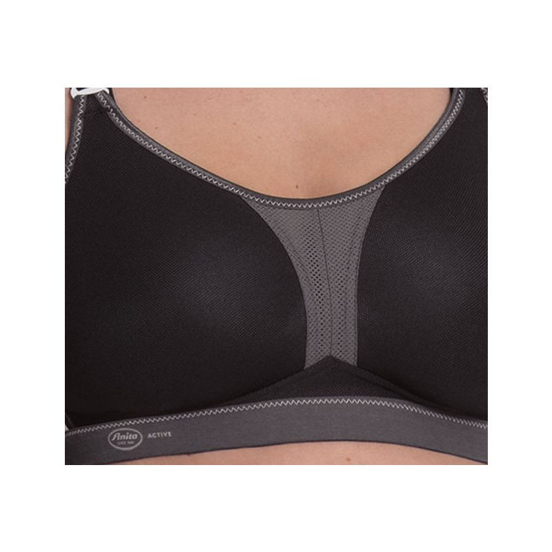 Soutien-gorge de sport dos nageur, Maintien extrême Dynamix star noir