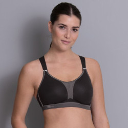 Soutien-gorge de sport dos nageur, Maintien extrême Dynamix star noir