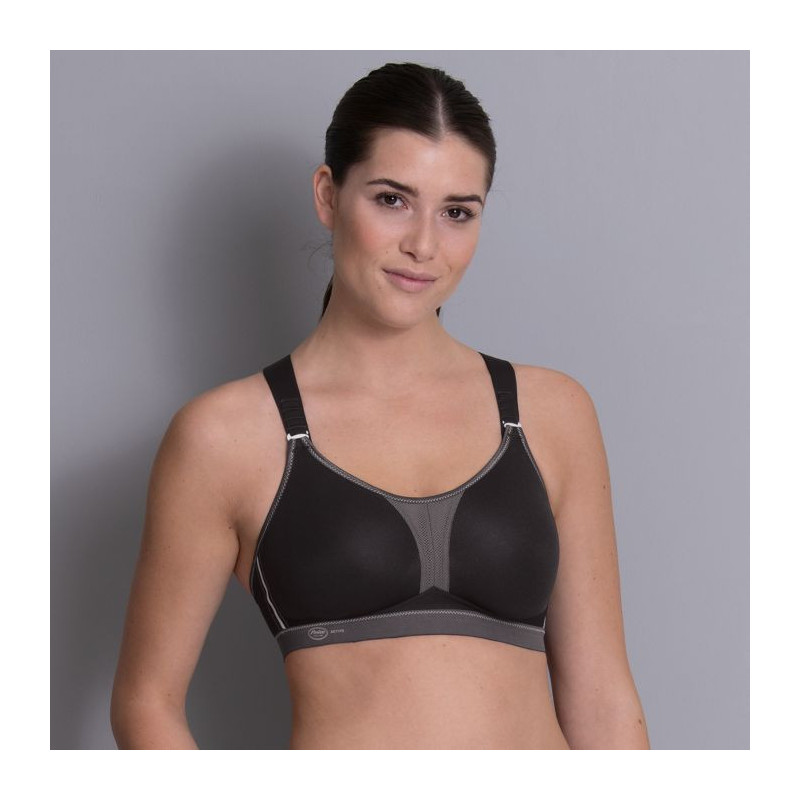 Soutien-gorge de sport dos nageur, Maintien extrême Dynamix star noir