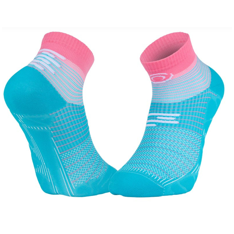 BV Sport RUN MARATHON.2 LOW Running Sock Turquoise/Pink
