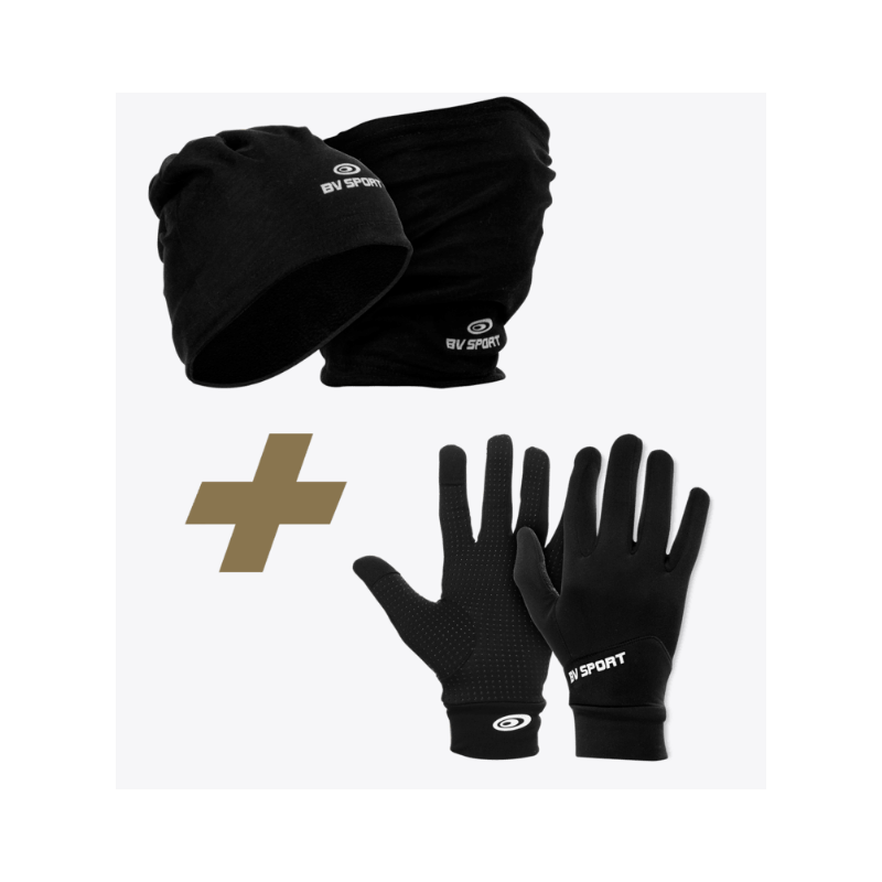 Pack bonnet multi/gant noir/noir