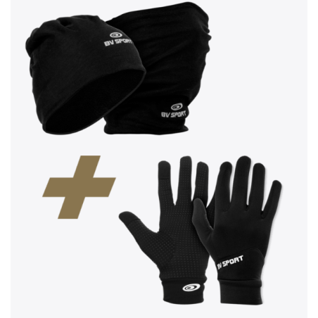 Pack bonnet multi/gant noir/noir