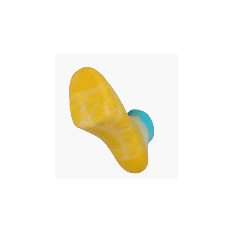 Socquette run marathon.2 "low" jaune/bleu