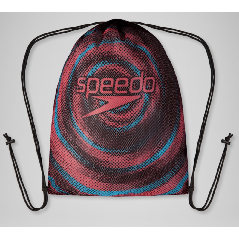 Sac en filet imprimé Noir/Bleu picton/Rouge sirène