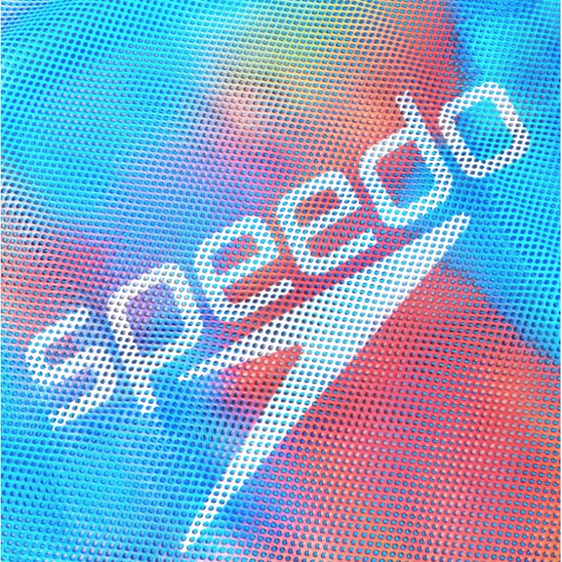 Sac en filet imprimé Rose kiki/Jus de citron/Bleu picton