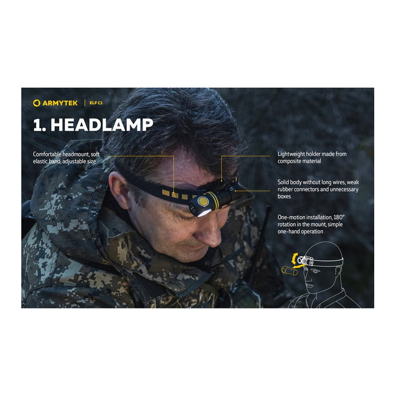 Lampe frontale - ELF C1 Multiflashlight Blanc