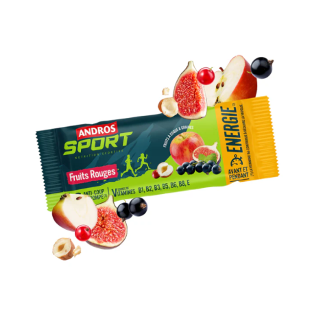 Andros sport Barres fruits à coques et grainés fruits rouges 40g
