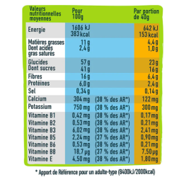 Andros sport Barres fruits à coques et grainés banane chocolat 40g