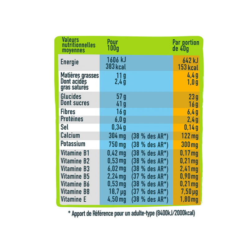 Andros sport Barres fruits à coques et grainés banane chocolat 40g