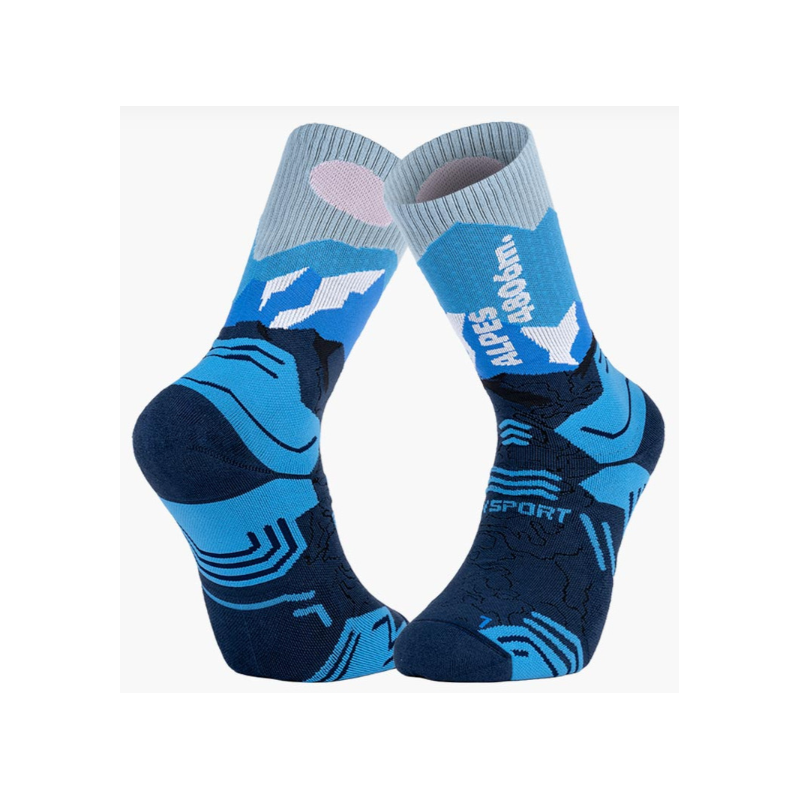 Socquette Trek Summit high lyocell Alpes Bleu