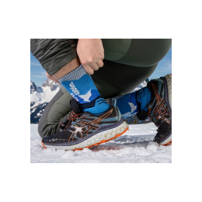 Socquette Trek Summit high lyocell Alpes Bleu