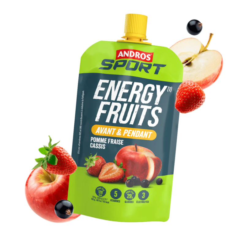 Andros Sport Energy Fruit Pouch Apple Strawberry Blackcurrant