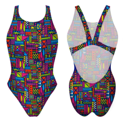Maillot de bain bretelles larges Ancho Geo Africa