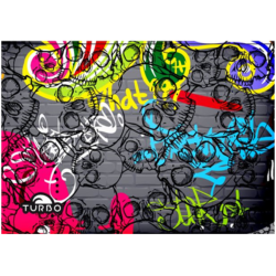 Serviette Natation Coton+Microfibres Wall Skull