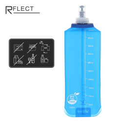 Soft flask R FLECT azul de 500 ml con graduaciones y válvula de silicona