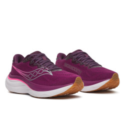 Saucony Ride 19 Damen – Plum / Eggplant — Dreiviertelansicht