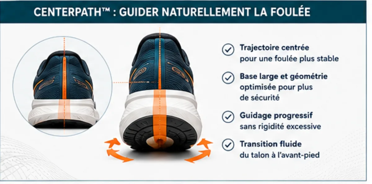 CenterPath Saucony Guide 19 : stabilité et guidage de la foulée