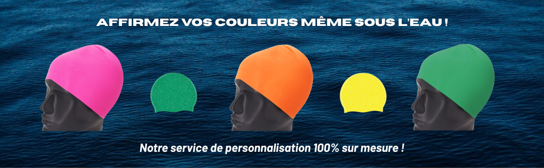 Personnalisation de bonnets de natation, piscine, eau, clubs